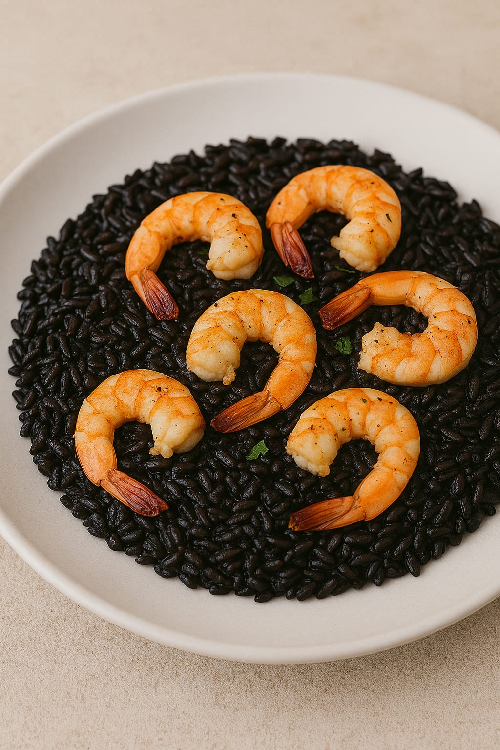 Plato de Arroz Negro con Langostinos