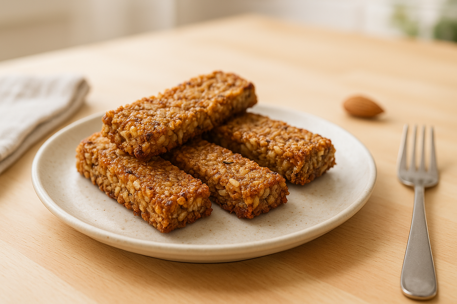 Barritas de muesli crujientes en air fryer