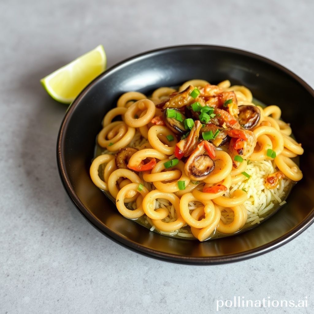 Plato de Calamares en su tinta con arroz