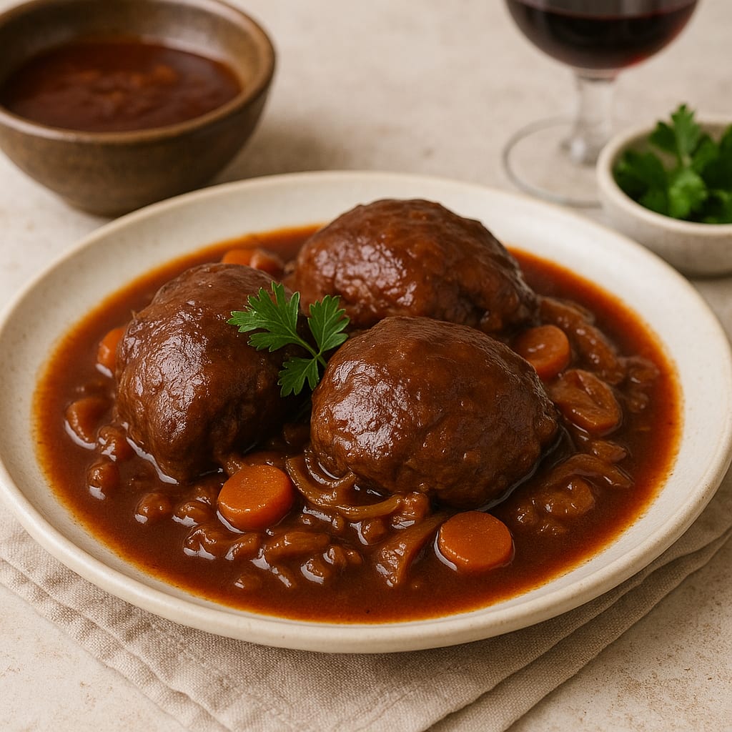 Plato de Carrilleras de Cerdo al Vino Tinto