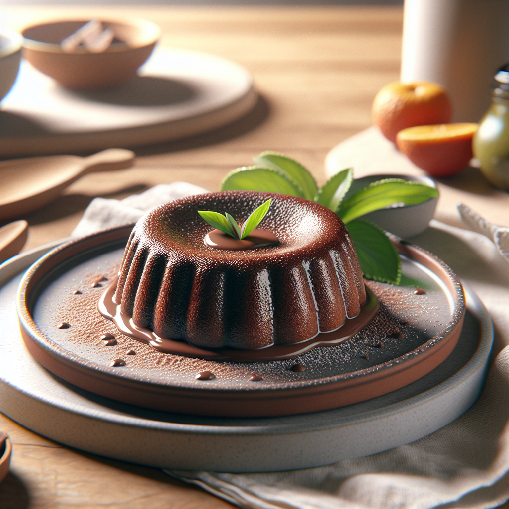 Plato de Coulant de Chocolate Saludable que Satisfará tu Antojo