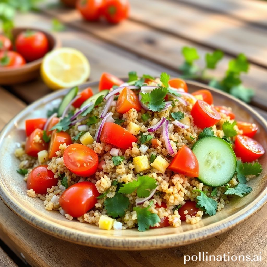 Plato de Ensalada de Quinoa con Pollo y Verduras
