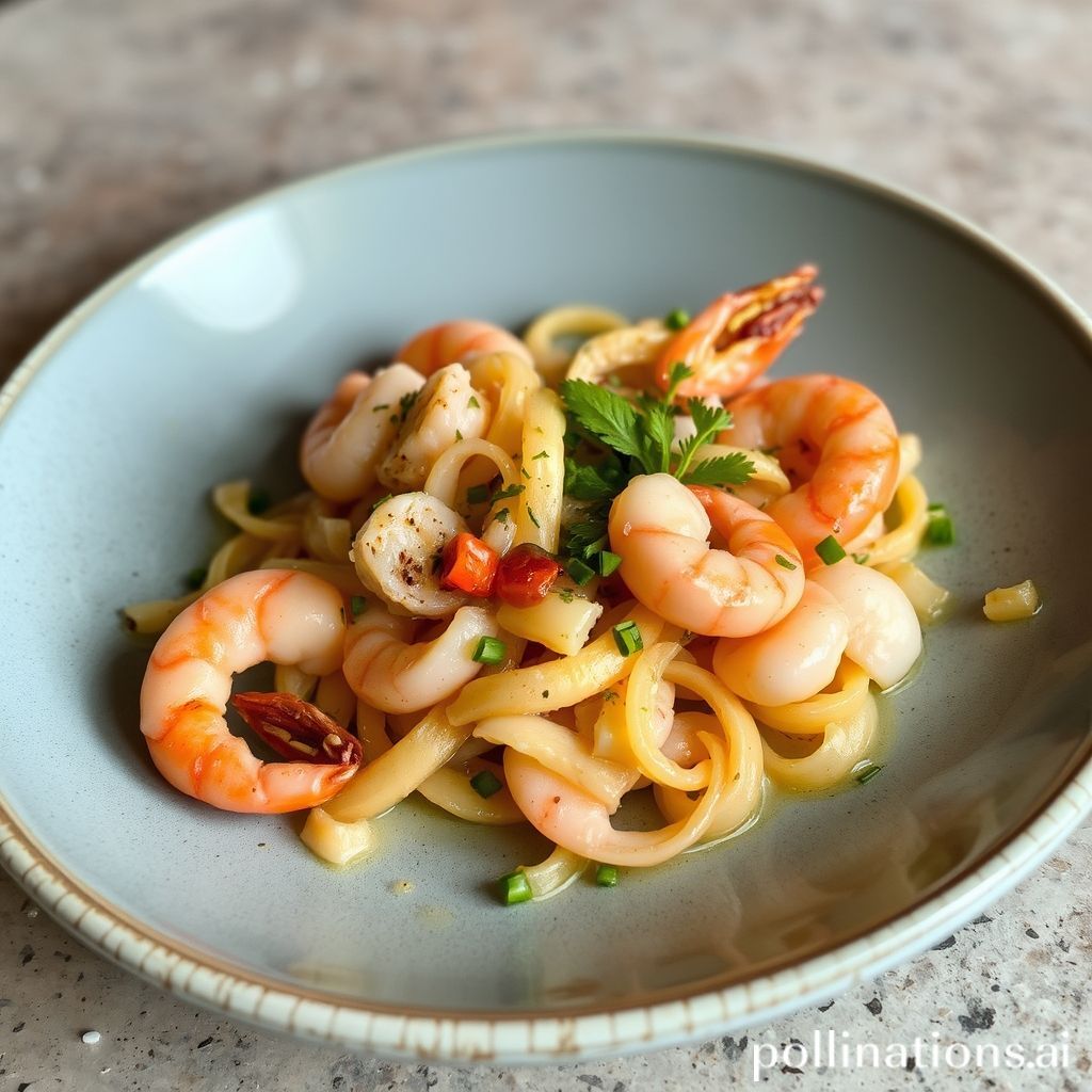 Plato de Espaguetis Integrales con Gulas y Gambas