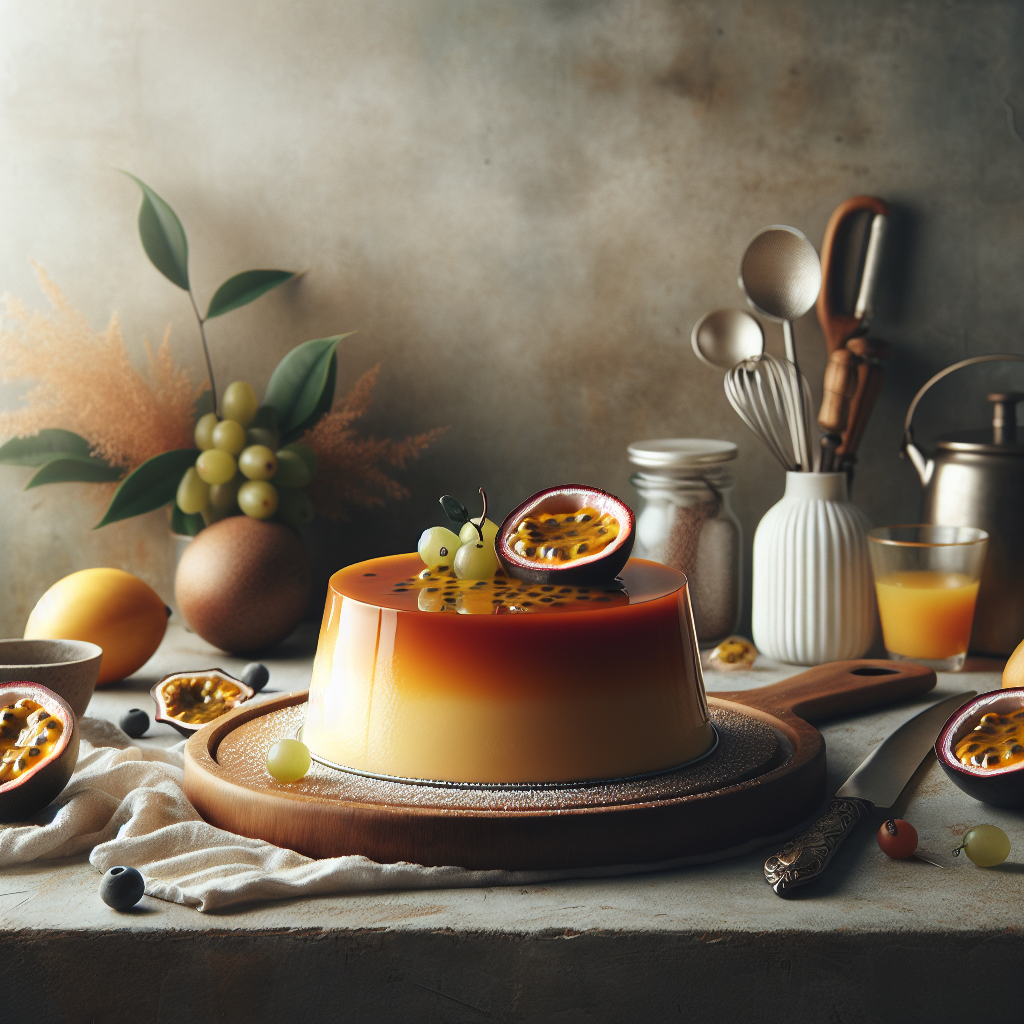 Plato de Flan de Maracuyá