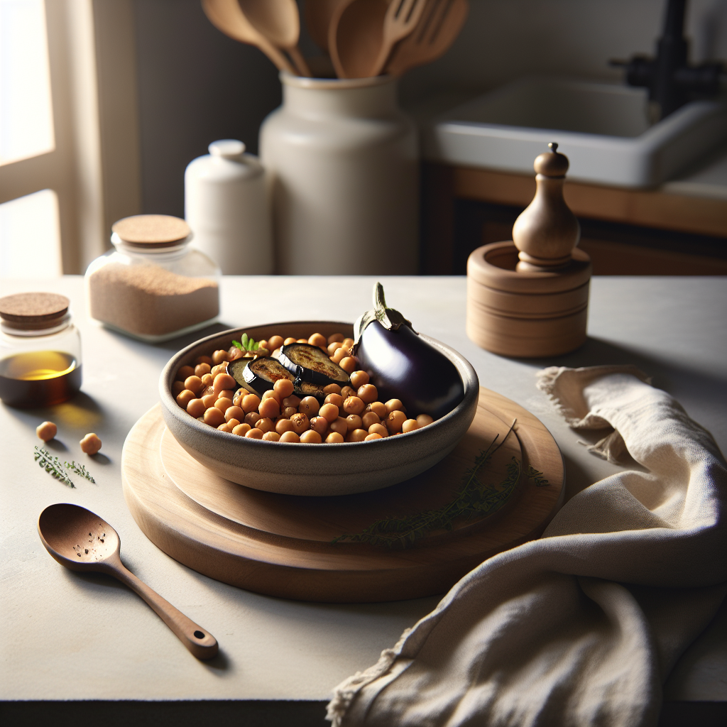 Plato de Garbanzos con Berenjena