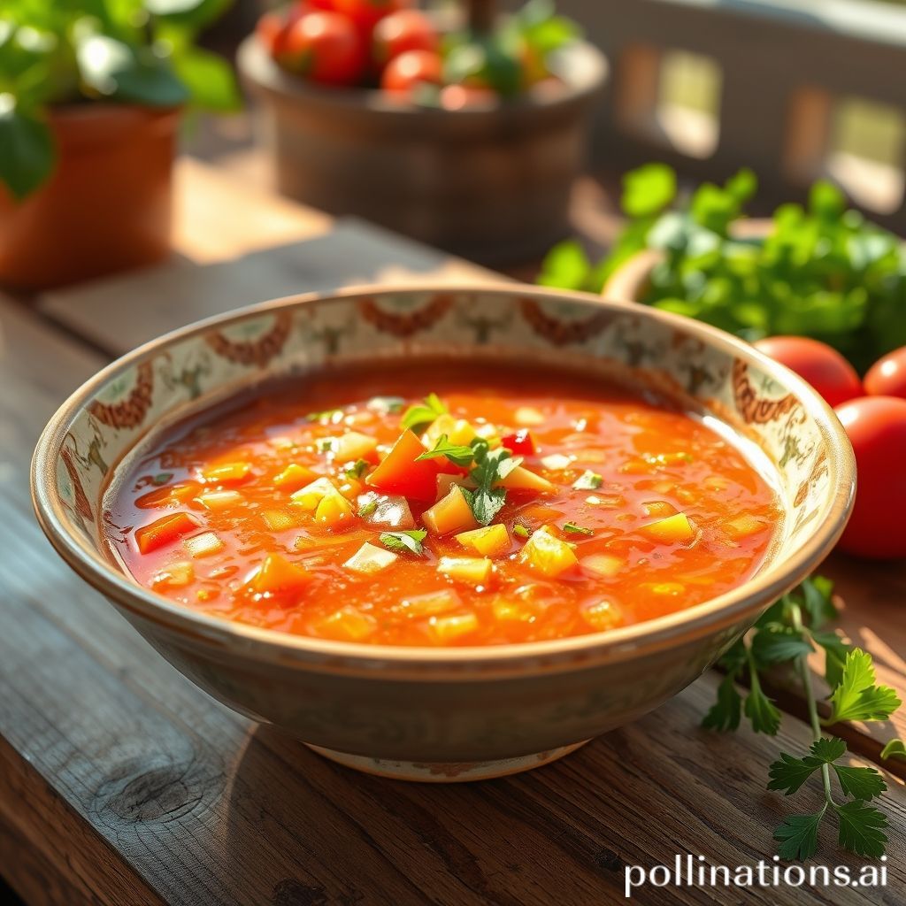 Plato de Gazpacho con Pollo a la Plancha