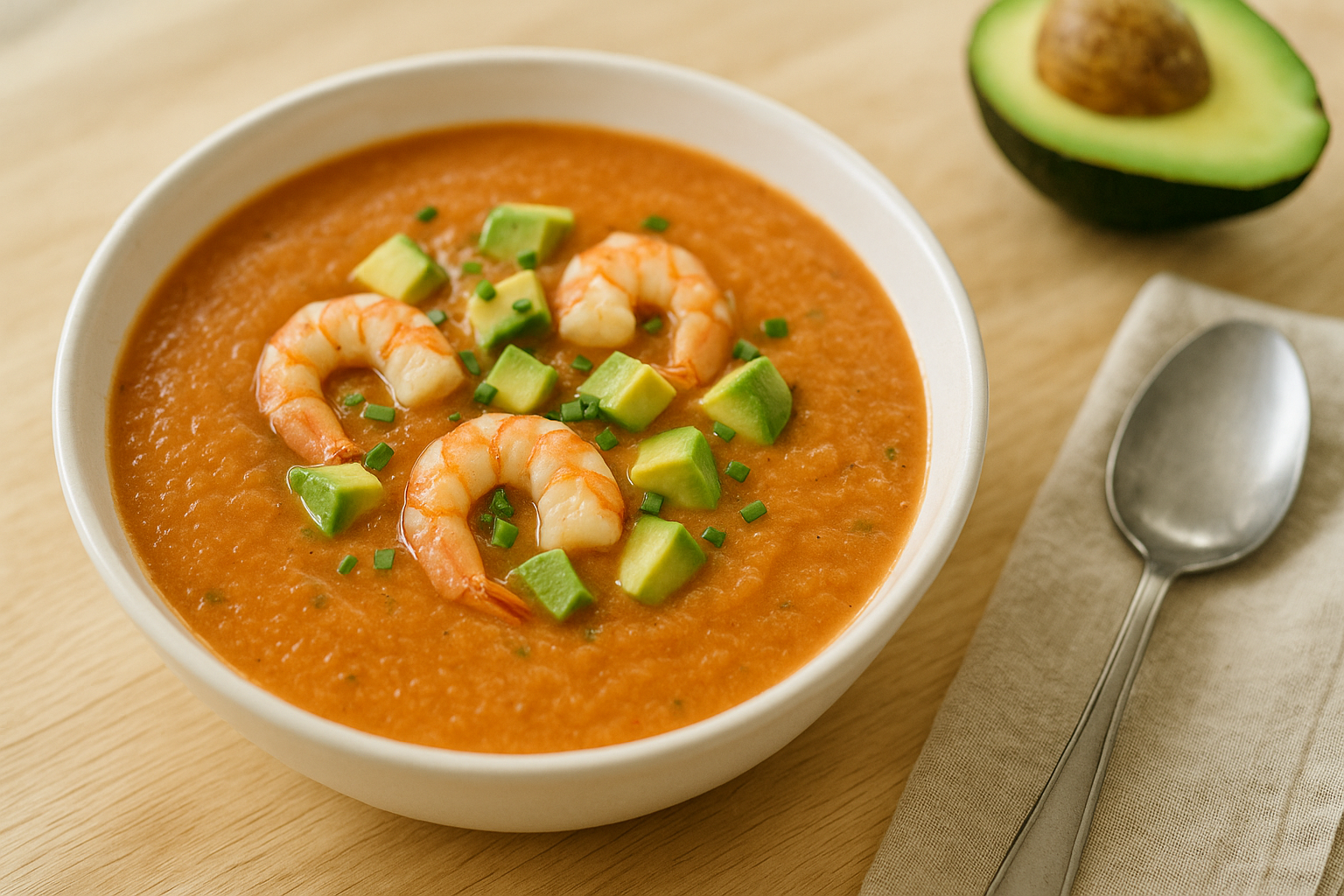 Plato de Gazpacho de Gambón y Aguacate: Refrescante y Delicioso