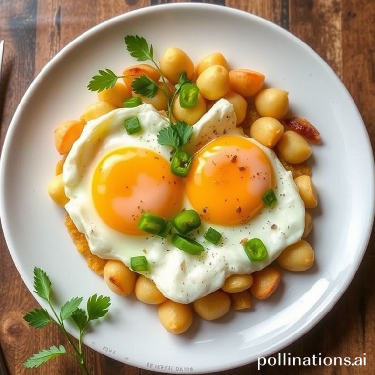 Plato de Huevos Fritos con Patatas y Pimientos Verdes
