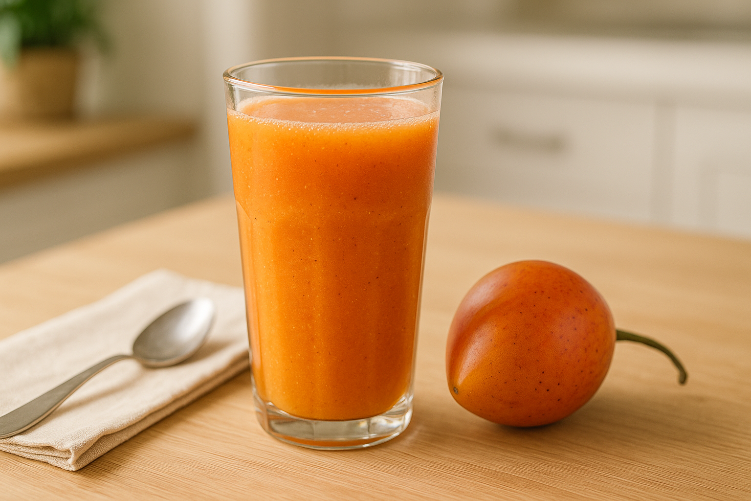 Plato de Jugo de Tomate de Árbol Refrescante y Nutritivo