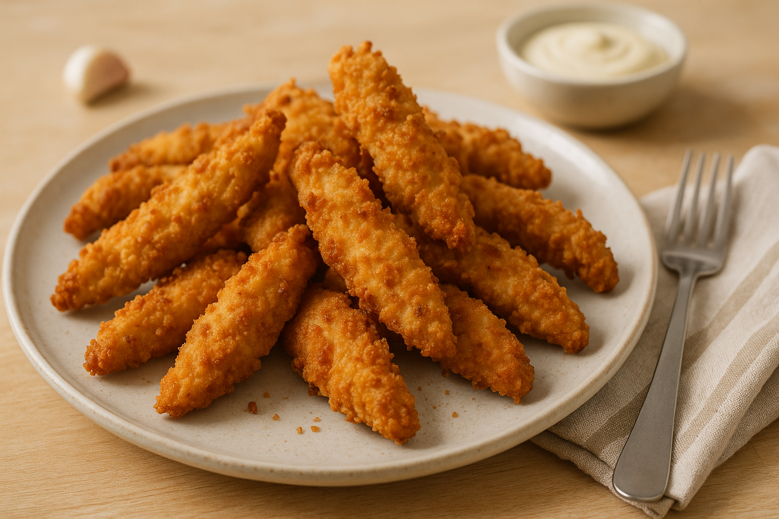 Plato de Lágrimas de Pollo Crujientes en Air Fryer que Sorprenderán