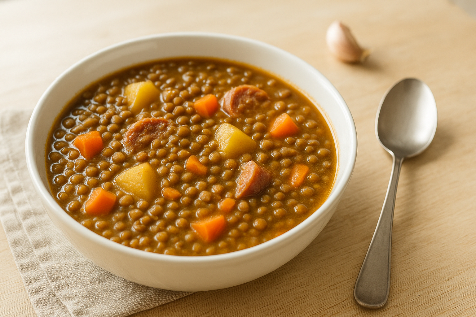 Plato de Lentejas exprés: rápidas y deliciosas en olla a presión