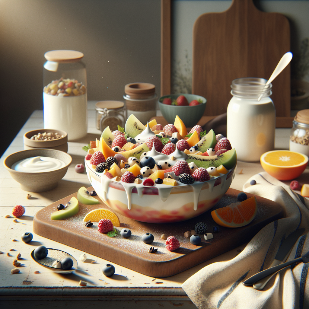 Plato de Macedonia de Frutas con Yogur Natural