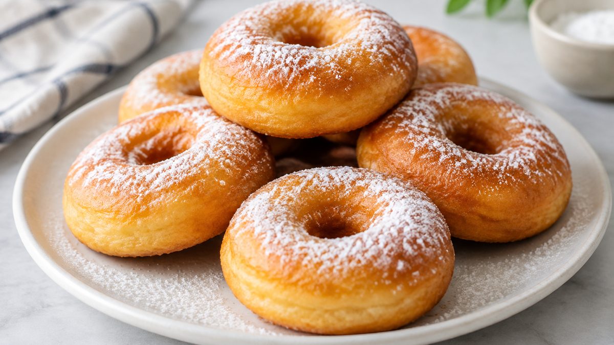 Plato de Donuts caseros en air fryer