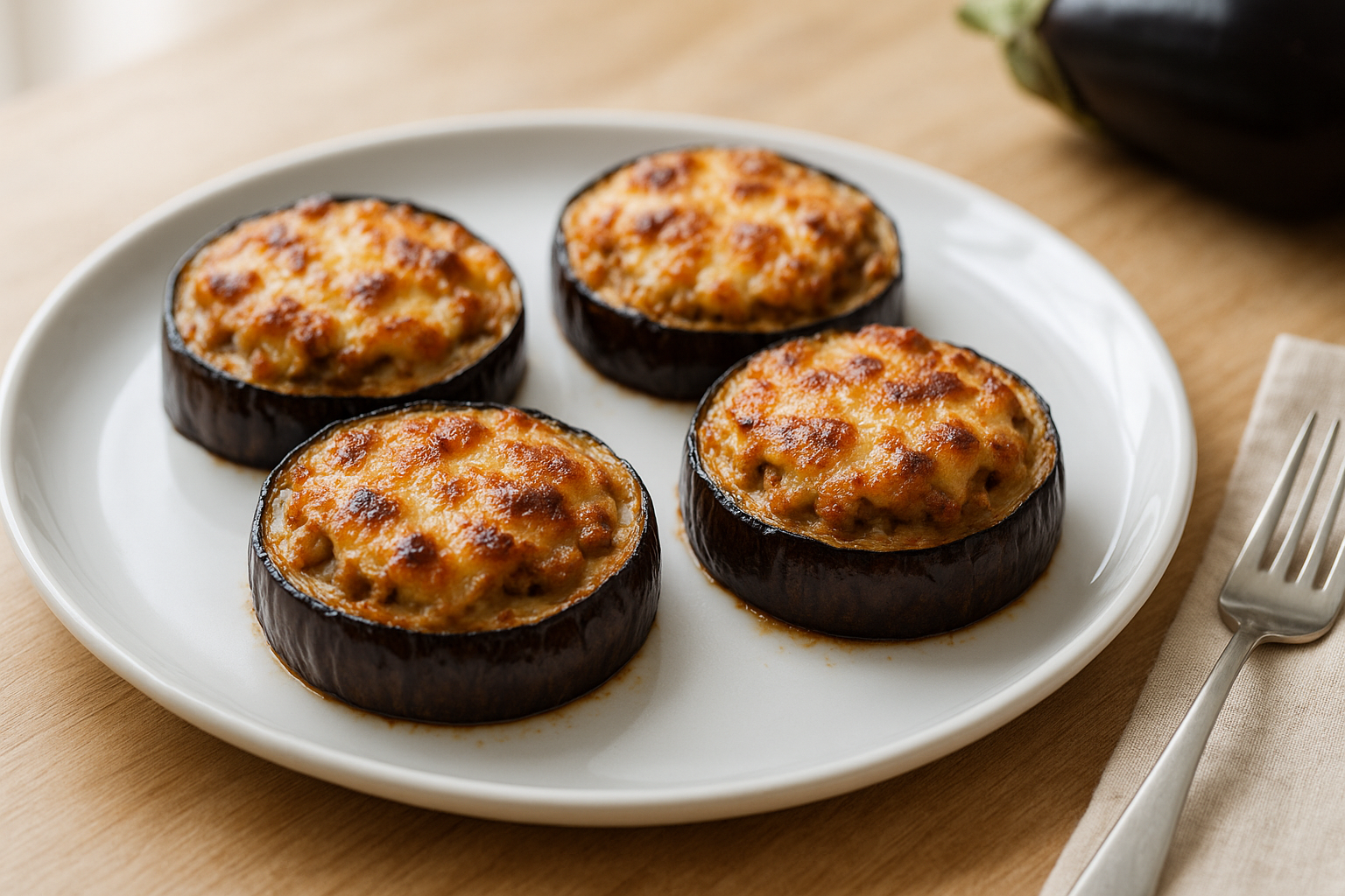 Rodajas de berenjena rellenas irresistibles en air fryer