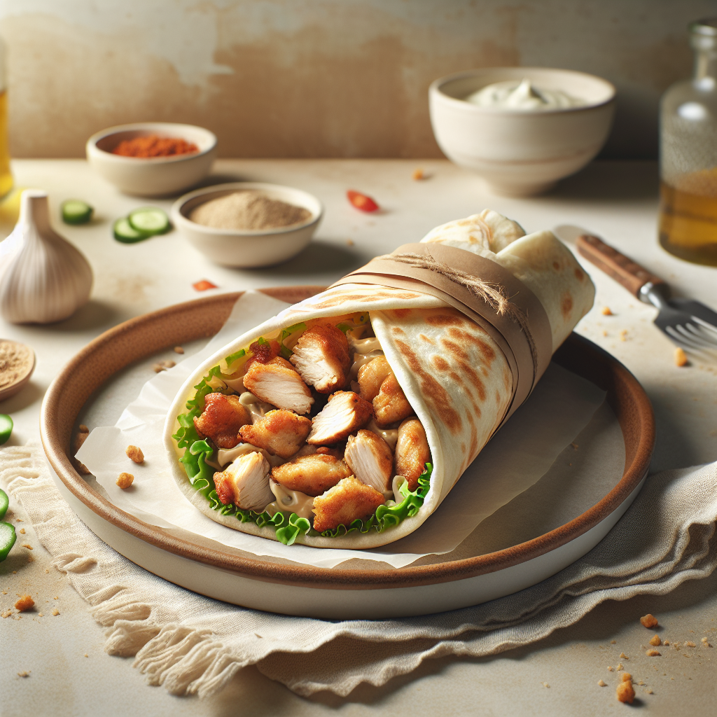 Plato de Rollito de Shawarma Frito con Pollo