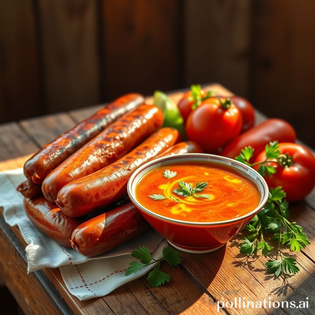 Plato de Salchichas con Gazpacho y Ensalada de Quinoa