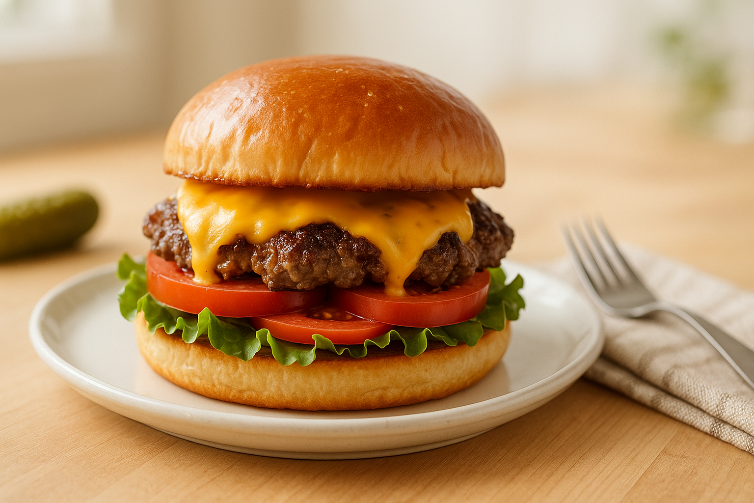 Plato de Smash Burger Irresistible con Pan Brioche