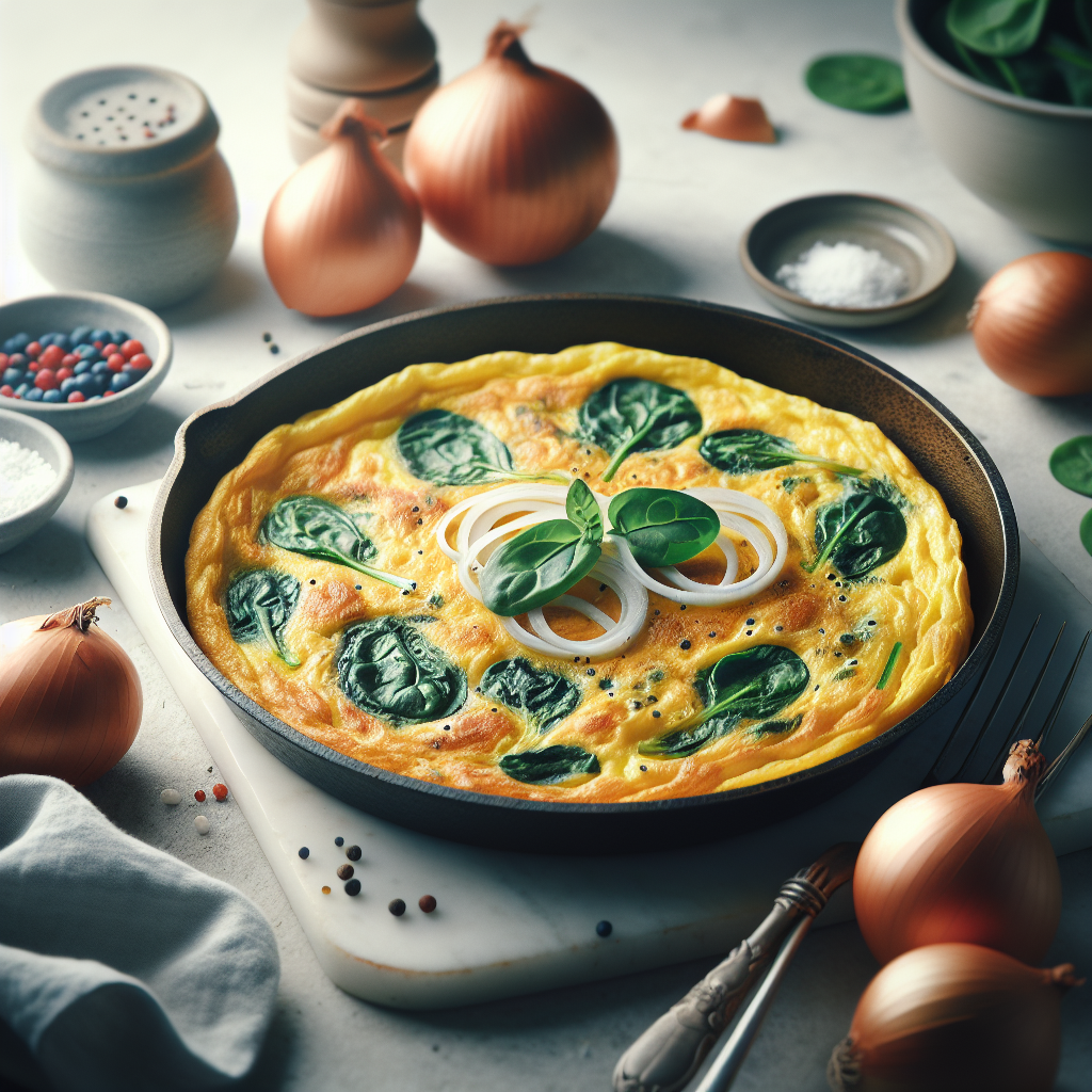 Plato de Tortilla de Patata con Cebolla y Espinacas: ¡Un Clásico con un Giro Saludable!