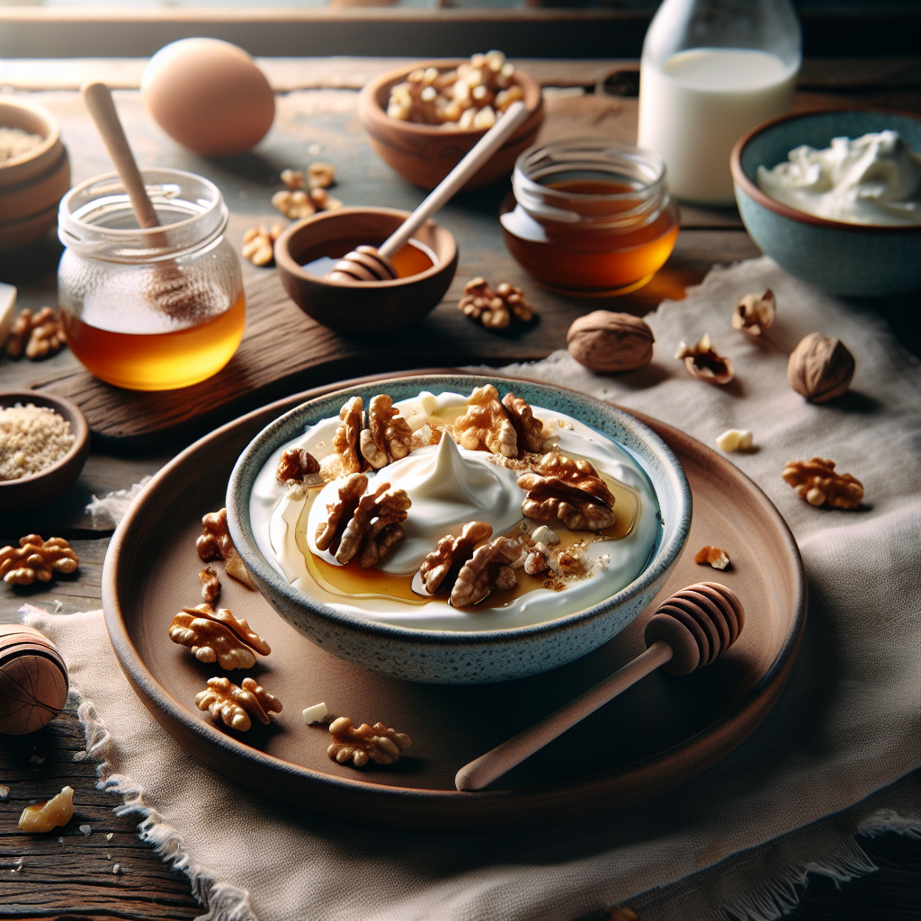 Plato de Yogur Griego con Nueces y Miel
